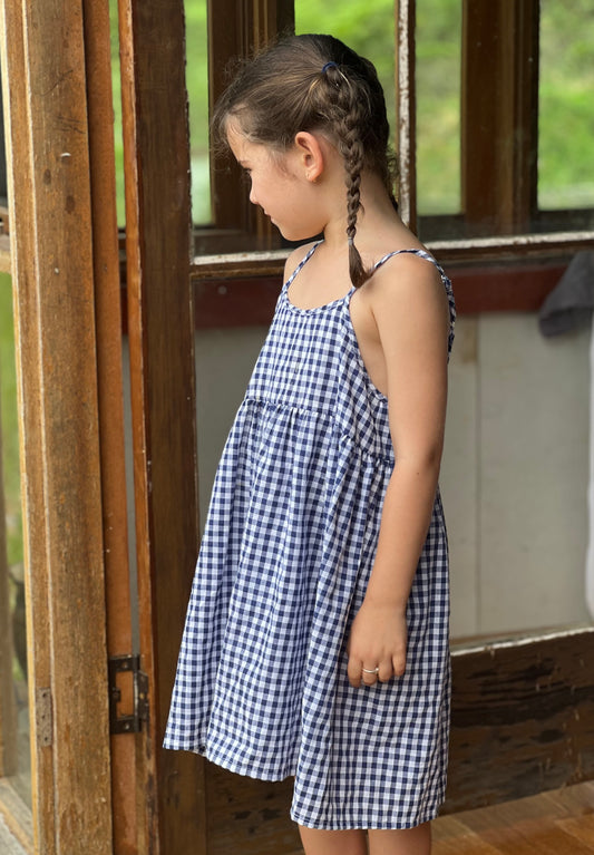 The Play Dress Navy Gingham