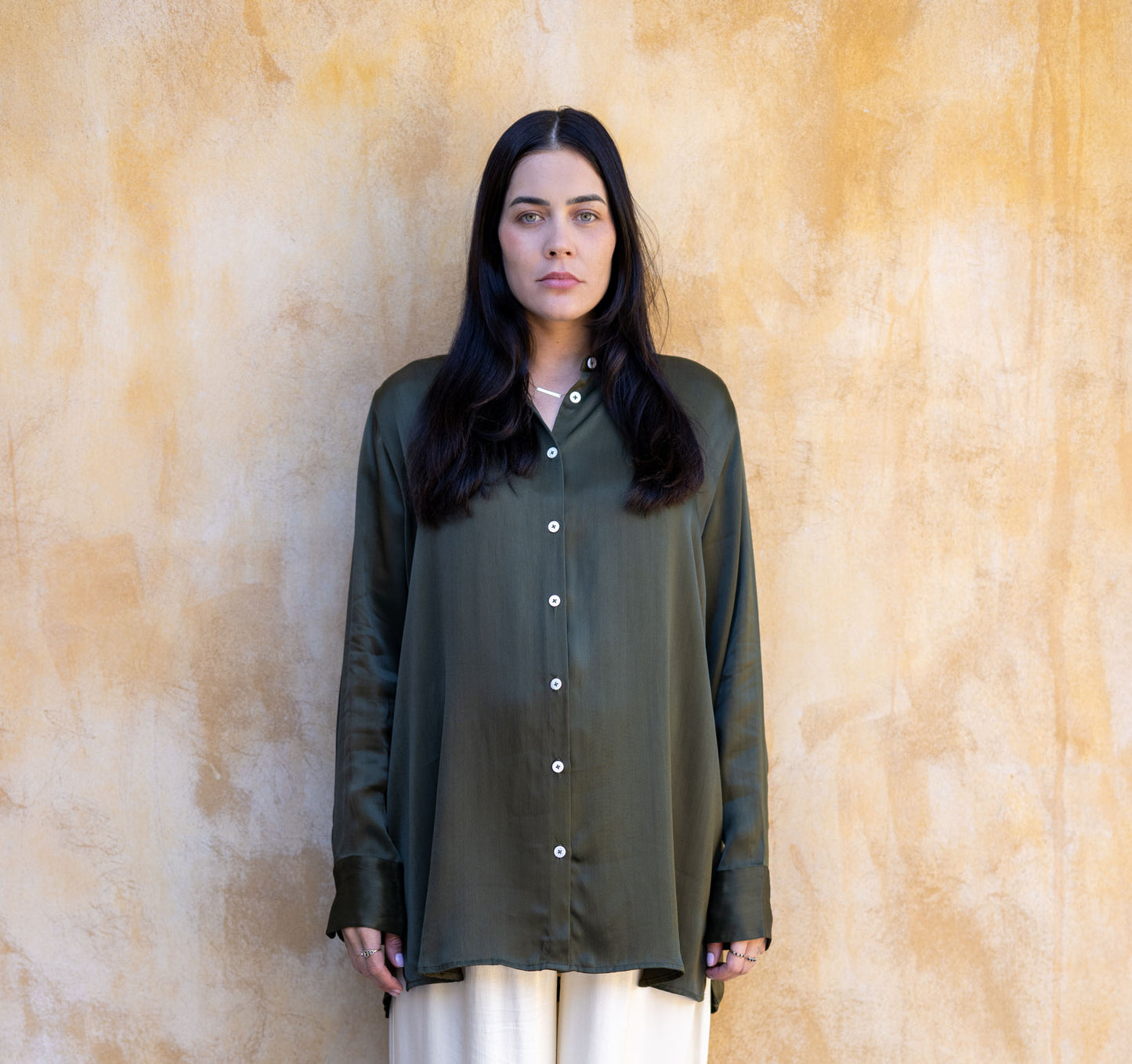 The Florence Shirt Dress OLIVE